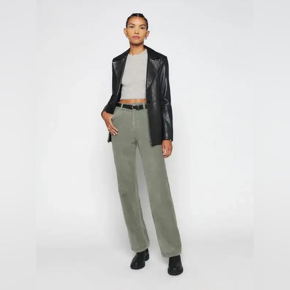 REFORMATION • Wilder painter high rise wide leg corduroy pants - 27 - moss green - Picture 2 of 9